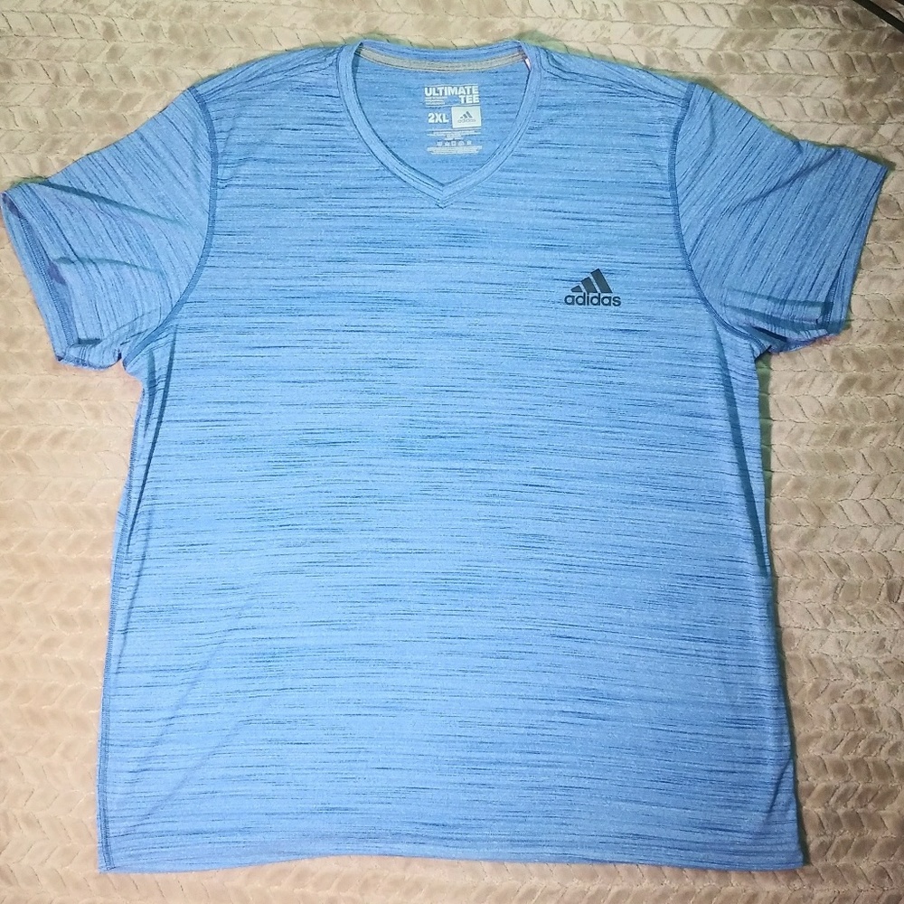 MEN ADIDAS CLIMALITE TRAINING FITNESS SHIRT V NECK